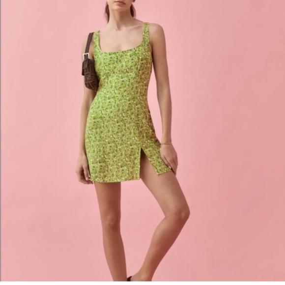 Reformation Noha  green dress size 6 - Picture 4 of 6